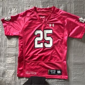 Authentic Notre Dame Girls size 5 jersey Pink Under Armor number 25